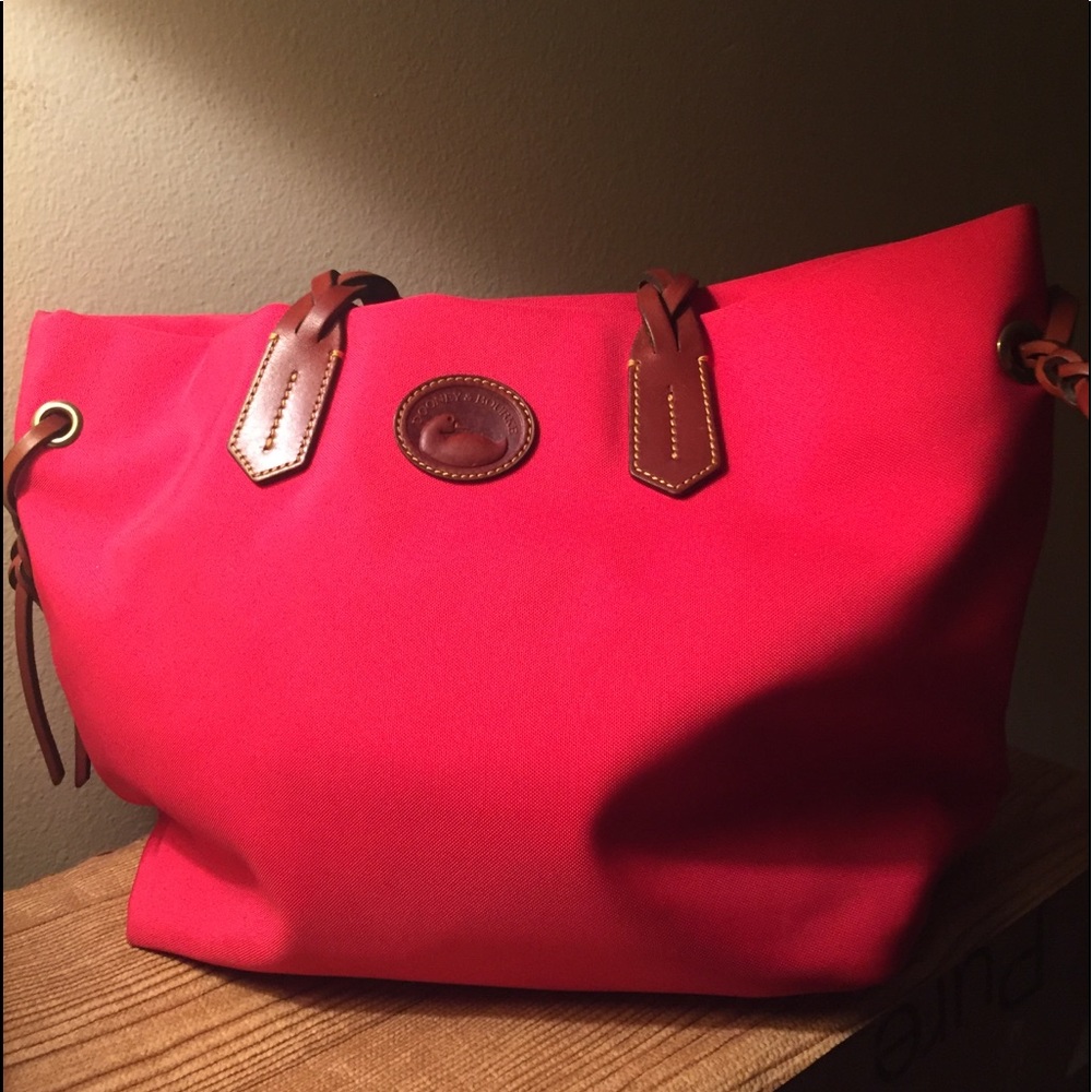 Dooney and bourke hot pink / red nylon tote